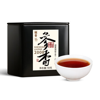Little senior sister reviews tea ginseng fragrance liubao tea 2000 authentic guangxi wuzhou specialty black tea guiqing liubao tea 50g