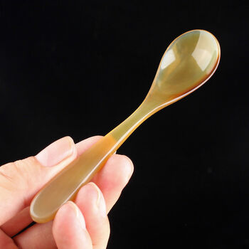 Yusenyi yak horn spoon household western tableware spoon main dinner spoon dessert exquisite small coffee spoon tea seasoning spoon natural white ox horn small spoon engraved