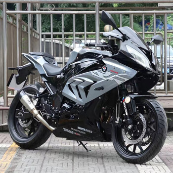 Second-hand bmw model dual r400cc twin-cylinder water-cooled horizon imitation racing fuel motorcycle sports car can be registered. combat gray two-cylinder naked bike cannot be licensed.