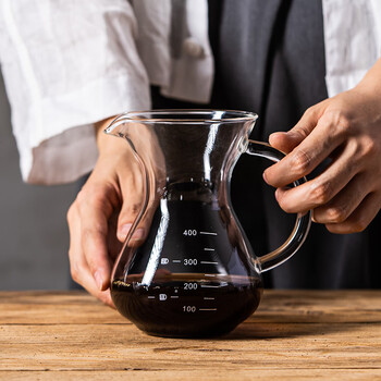 Chomu coffee sharing pot high borosilicate glass hanging ear coffee pot stainless steel filter hand-brewed coffee set household sharing pot 400ml free pot brush