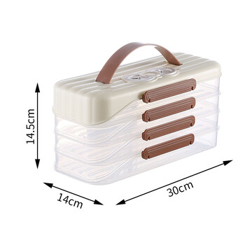 Yunmian dumpling freezing box food-grade dumpling storage box household chaotic food storage box multi-layer refrigerator storage storage 4 layers milk yellow/timer food storage safe food-grade material