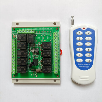 5v12v24v8-channel 10-channel 12-channel intelligent learning rf wireless remote control switch receiving module controller 12v ten-channel remote control switch + remote control (medium)