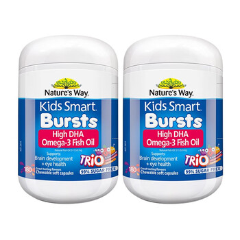 Jasmine three-color fish oil children's deep-sea fish oil dha bursting pills baby australian imported from australia children's three-color dha fish oil 180 capsules * 2 bottles