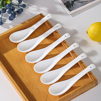 Remec bone china pure white flower language small spoon 6 pack small spoon bone china small spoon spoon rice spoon