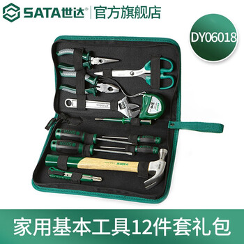 Sata electrician repair tool set pliers screwdriver hammer tool kit dy06018 home repair set 12-piece tool set dy06018