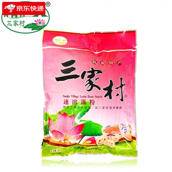 Sanjiacun hangzhou specialty sanjiacun lotus root starch soup nutritious osmanthus and lotus seeds genuine west lake lotus root starch breakfast sachet 400g instant original flavor 560g (16 packets) contains sugar