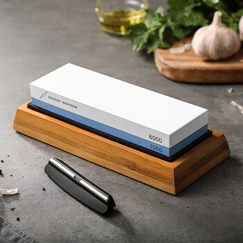 Xinzuo 1000/6000 mesh whetstone household kitchen knife quick knife sharpener chef professional sharpening whetstone sharpening tool whetstone + base + angle fixer