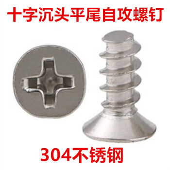 Taslon 304 stainless steel cross countersunk head flat tail self-tapping screw st2.3 m2.3 flat head self-tapping screw kb gb846 kb2.2*6.54000 pieces