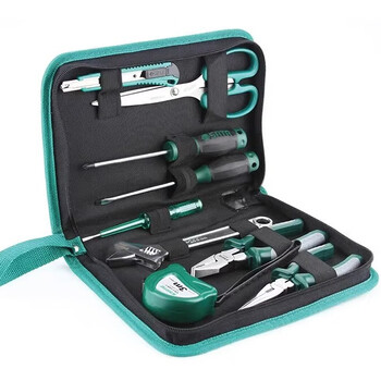 Star (sata) star sata hardware tool set repair multi-functional 9-piece electrician daily household tool box combination dy0 06016
