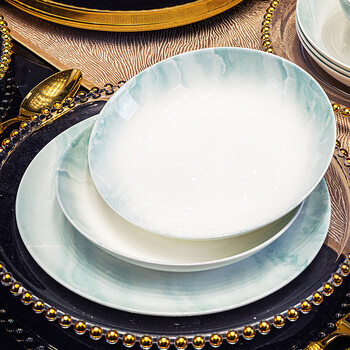 Red peony jingdezhen bone china rice plate household ceramic bowls and dishes underglaze color bowls and plates tableware light luxury soup plate spit bone dish cold dish plate yunjin wanli 8-inch rice plate 1