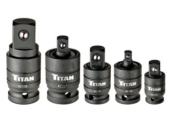 Titan 5-piece universal joint adapter set 6mm-19mm chromium molybdenum steel material