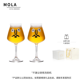 Mola lunamolaluna.emote. cute ins-style drinking utensils beer mug glass wine glass | expression expression 430ml special cool cup-exclamation x2