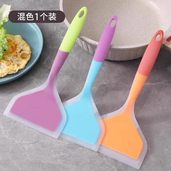 Fat donglai's same style silicone pancake shovel, pancake silicone, high temperature resistance, non-stick pan, special shovel, no damage to the pan, baking scraper, random color, 1 pack, extra large model, high temperature resistance, no damage to the pan