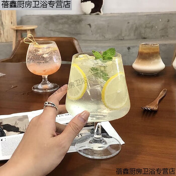 Chi weng ins diamond-shaped waisted short cup juice cup high-value gin and tonic cup brandy cup cocktail cup tall cup diamond-shaped brandy cup 500ml