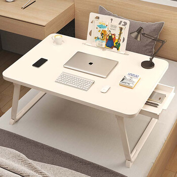 Nifeng bed computer desk desk lazy folding small table notebook student writing dormitory small table board bay window dining table random color small size without drawer