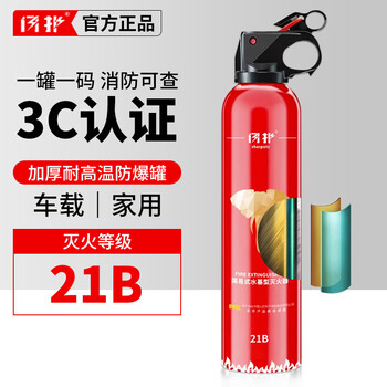 Flash car fire extinguisher 2025 new high temperature resistant explosion proof small portable private car water based annual inspection fire fighting equipment 620ml water based (high temperature explosion proof double layer alloy bottle) 21b fire extinguisher* one bottle