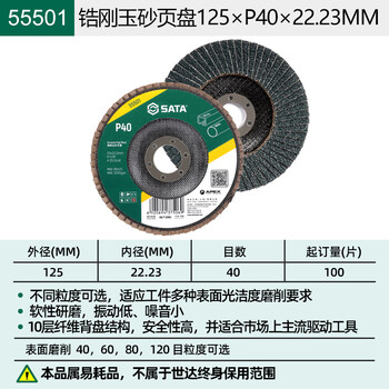 Shida impeller metal polishing disc sand disc stainless steel wood angle grinder deburring impeller disc 55501_zirconium corundum sand disc_125xp40x22.2