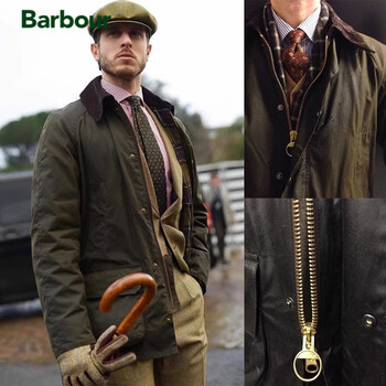 Barbour ashby oil wax jacket retro waterproof waxed jacket statham same barbour spot olive olive green s -36