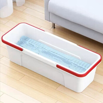 Mo peng mobile mop pool rectangular 60cm hands-free washable mop bucket portable thickened washable mop bucket 60cm hand-free washable bucket