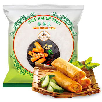 Shui mama imported from vietnam, fried spring roll wrapper 500g, 0 fat crystal spring cake, vegetable roll rice wrapper, fried pie