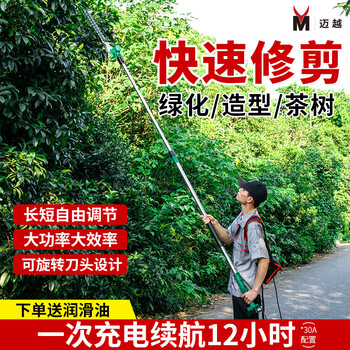 Maiyue electric hedge trimmer, extended branch trimmer, telescopic curved rechargeable gardening tea tree hedge shear, electric agricultural tool, 3.2m retractable 24v12a lithium battery package