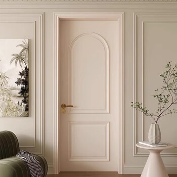 French cream white indoor bedroom door room door retro door set environmentally friendly paint solid wood composite painted wooden door solid wood composite painted door style 1