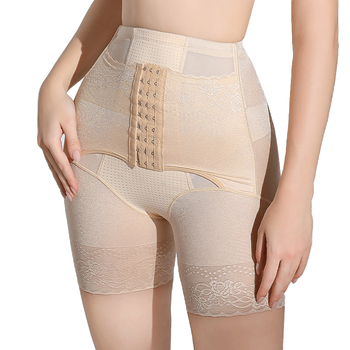 Lightness high-waisted buttoned tummy-controlling butt-lifting shaping pants pw3016 skin color l 100-115 pounds