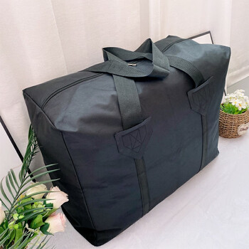 Moving packing bag, quilt, mattress, quilt storage bag, canvas snakeskin large-capacity woven bag, student luggage bag, black (1680d thickened) 100*58*27cm (can hold thin and soft mattresses within 1 meter)