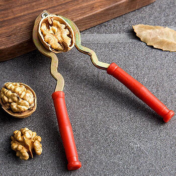 Laijia walnut clip funnel-shaped multi-functional walnut clip nut hazelnut opener household shelling artifact pliers tool red handle 1 pack