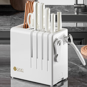 Home katei story japanese knife holder storage rack countertop multi-functional chopstick tube kitchen knife holder chopstick cage integrated storage box household multi-function drain knife holder 21.5cm*12.3cm
