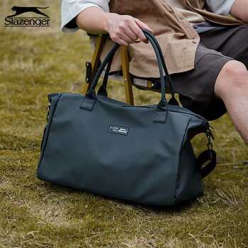 Slazenger short-distance business trip travel bag dry and wet separation sports fitness bag shoulder crossbody bag hand travel bag dark gray