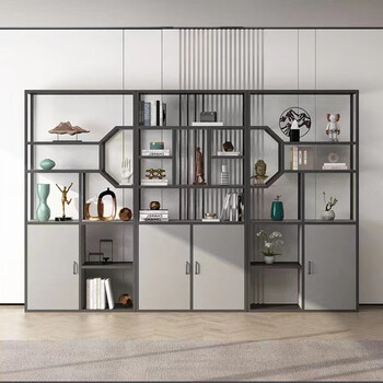Nankeren iron art storage rack simple bookshelf flower rack wine cabinet boguan rack living room entrance partition restaurant display rack storage cabinet single 01 bookshelf can be increased or decreased in combination