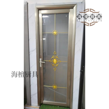 Miaopule japan changhong 16 extremely narrow light luxury frosted glass door foshan flat door double-layer tempered glass bathroom door toilet gold aluminum flower 70x200 inner opening left lock