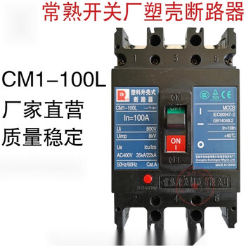 Changshu switch factory circuit breaker cm1-100l/3300/ 80a changshu circuit breaker air switch 3p 125a