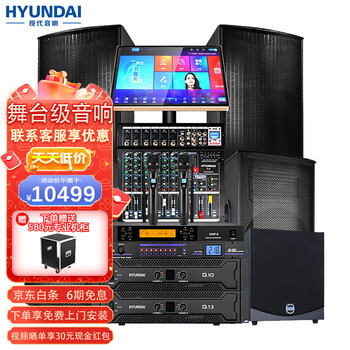 Hyundai modern double 15-inch large professional stage audio set ktv conference outdoor wedding performance bar singing speaker amplifier microphone combination single 15+dual 15 professional stage set + subwoofer