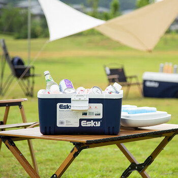 Eski insulated box car refrigerator 12l outdoor refrigerated stall commercial 6l medical portable car home dual-use trunk 12l-pu material (with ice brick 2)