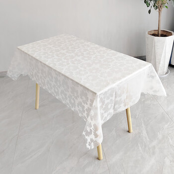Fuyan 10 pieces price disposable tablecloth ins small fresh printed plastic waterproof tablecloth rectangular 1x1.4m tablecloth 120x180cm white peony 10 pieces/bag