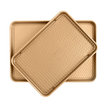 Nordic ware honeycomb embossed non-stick baking and cooling set, copper, set of 3