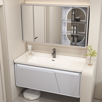 Tznun german oak painted bathroom cabinet ceramic hot bend integrated basin bathroom washbasin washbasin washstand combination ceramic integrated basin + smart mirror cabinet/storage 70cm