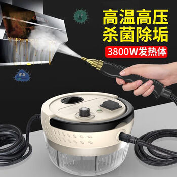 Tlxt german high-power high-temperature steam cleaning machine car air-conditioning kitchen range hood high-pressure housekeeping cleaning artifact hot-selling beige 3800 strong oil stain + 105 negative ion sterilization