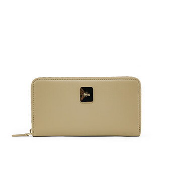 Crocodile french crocodile women's bag spring fashion elegant retro long zipper wallet women c87 corn gray