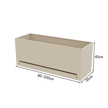 Stainless steel planting flower box combination with water tray, customizable courtyard finished flower pond, indoor and outdoor balcony flower pot, off-white stainless steel 80*35*40cm, inner depth 30cm
