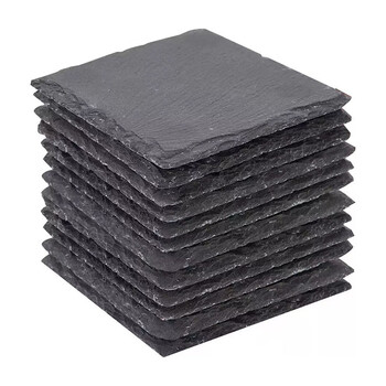 Natural rock coasters japanese-style slate coasters insulation pads bar restaurant slate coaster set wholesale set of 12 square coasters (single price)
