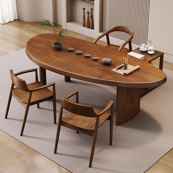 Explosive all-solid wood balcony tea table new style small light luxury simple chair log chinese style office leisure table and chair combination 1.4m table + shumet*1 hiroshima chair*2 + flat coffee table