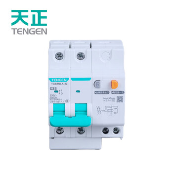 Tianzheng electric (tengen) tgb1nla series charging pile circuit breaker 32 frame c type air switch with leakage protection tgb1nla-32 1p+n c16 30ma 2p