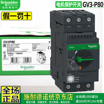 Original schneider electric brand gv2p gv3-p three-phase motor circuit breaker motor overload short circuit protection motor switch replaces gv3me gv3p80 70a-80a replaces gv3-me80