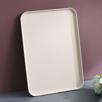 Baijie rectangular fruit tray tea tray household fruit tray breakfast tray storage tray living room snack tray off-white extra large