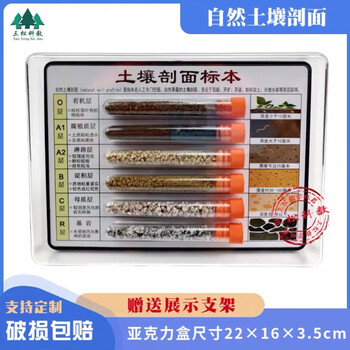 Soil profile specimens, community popular science exhibition, natural soil profile science textbooks, geographical landmarks, soil profile specimens