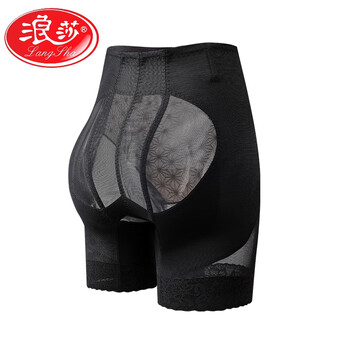 Langsha high-waisted underwear, butt lift, double c belly control, butt lift pants, thin breathable mesh, seamless peach butt strong shaping pants, black xl 105-120 catties