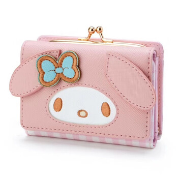Kuqi kangaroo new cute melody cinnamon dog pudding short wallet women's casual lock wallet cute children's wallet md pink